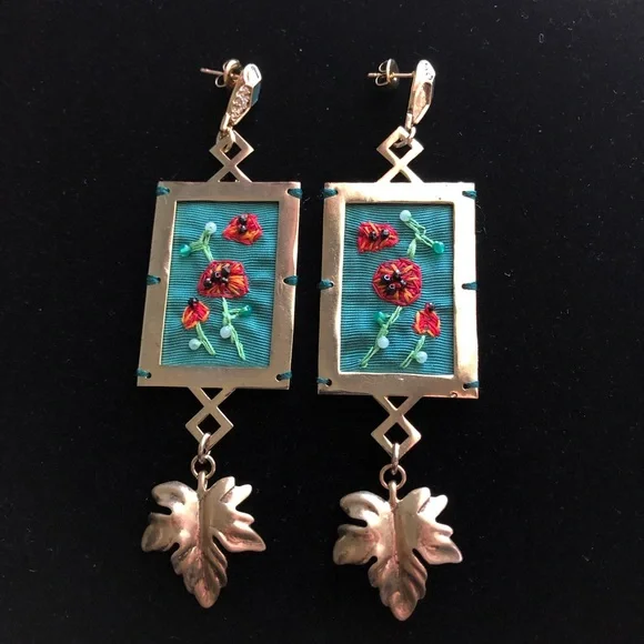 Lulu Frost hand-Embroidered Earrings
